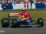 Nigel Mansell & Ayrton Senna (Senna out of fuel) Williams GP Great Brittain Silverstone Circuit July 14th 1991 (F1 Wallpaper 1600x1200 pixels)