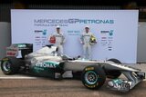 Michael Schumacher and Nico Rosberg. Presentation Formula 1 2011 Mercedes GP PETRONAS MGP W02 (Launch). F1 wallpaper 2011 (HIGH RESOLUTION PHOTO) Michael Schumacher and Nico Rosberg. Presentation Formula 1 2011 Mercedes GP PETRONAS MGP W02. F1 wallpaper 2011 (HIGH RESOLUTION PHOTO)