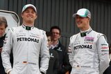 Michael Schumacher and Nico Rosberg. Presentation Formula 1 2011 Mercedes GP PETRONAS MGP W02 (Launch). F1 wallpaper 2011 (HIGH RESOLUTION PHOTO) Michael Schumacher and Nico Rosberg. Presentation Formula 1 2011 Mercedes GP PETRONAS MGP W02. F1 wallpaper 2011 (HIGH RESOLUTION PHOTO)