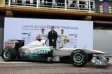 Michael Schumacher and Nico Rosberg. Presentation Formula 1 2011 Mercedes GP PETRONAS MGP W02 (Launch). F1 wallpaper 2011 (HIGH RESOLUTION PHOTO) Michael Schumacher and Nico Rosberg. Presentation Formula 1 2011 Mercedes GP PETRONAS MGP W02. F1 wallpaper 2011 (HIGH RESOLUTION PHOTO)
