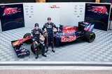 Sebastien Buemi and Jaime Alguersuari. Launch Formula 1 Toro Rosso STR6. F1 wallpaper 2011 (HIGH RESOLUTION PHOTO) Sebastien Buemi and Jaime Alguersuari. Presentation Formula 1 Toro Rosso STR6. F1 wallpaper 2011 (HD PHOTO)